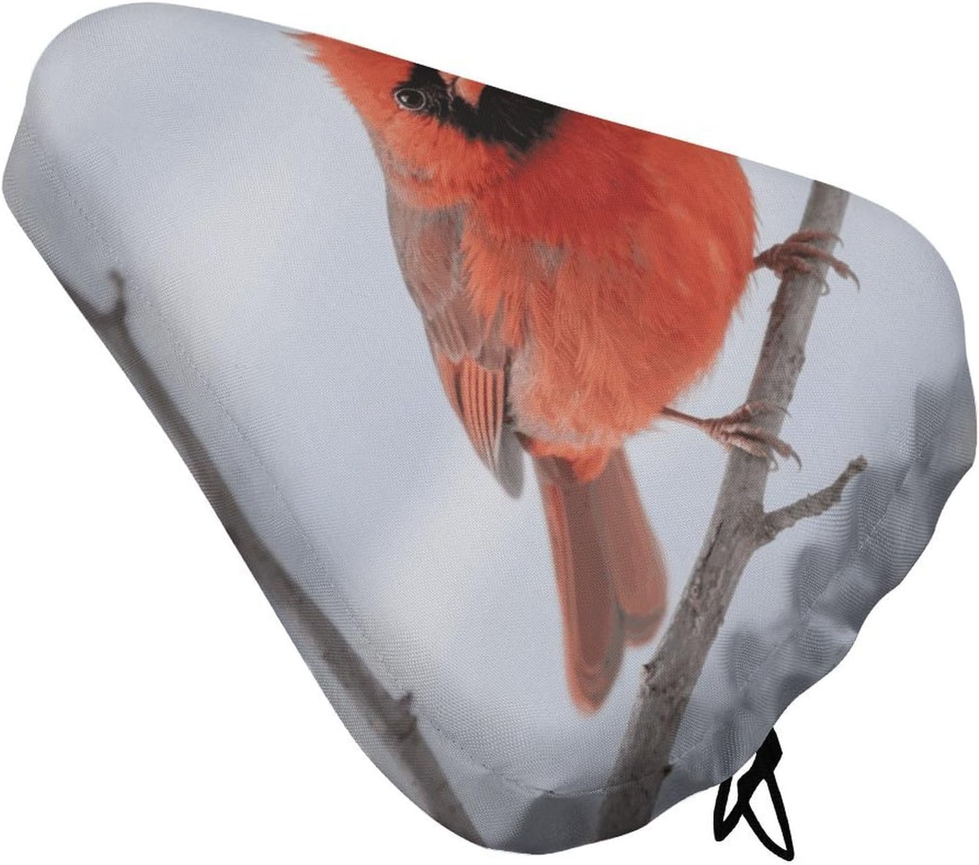Cardinal Bird Padded Bike Seat Cover with Drawstring and Spring Buckle, Waterproof Bicycle Seat Cushion Extra Wide, Soft Comfort Bicycle Saddle for Mountain Exercise Road Bikes