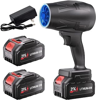 DAILYLIFE Electric Cordless Leaf Blower, 130MPH Handheld Leaf Blower, 2X 2.6Ah Battery and Charger Included, Lightweight & Portable for Patio Cleaning, Lawn Care, Car and Dust
