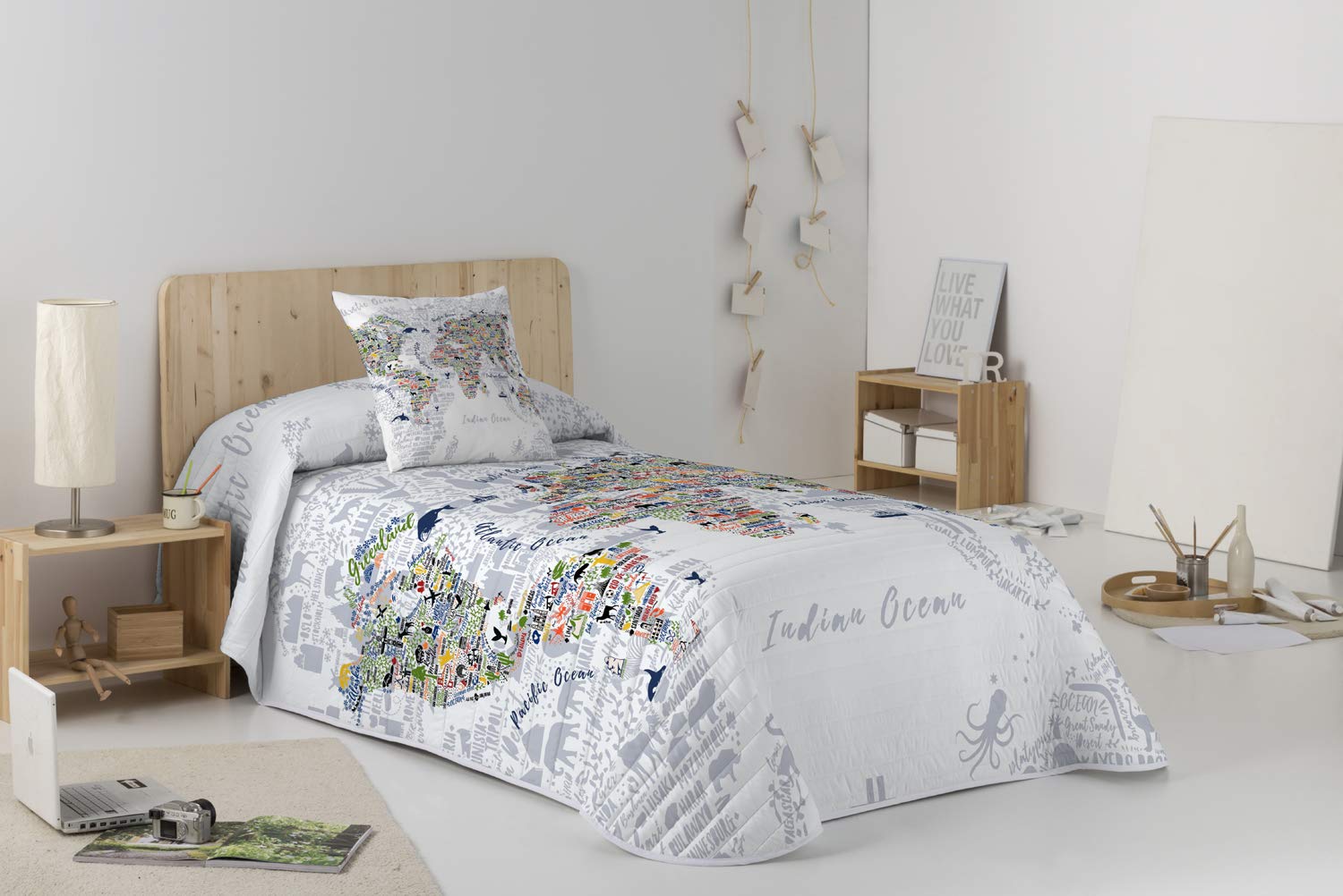 Montse Interiors, S.L. Colcha boutí (180x260, MAPAMUNDI)