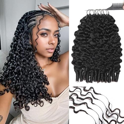 Human Crochet Hair for Black Women 18 Inch 150g Burmese Curly Human Hair Crochet Bundles Lightweight Pre-Separated Feather Crochet Human Hair Invisible Hair Extensions Natural Black