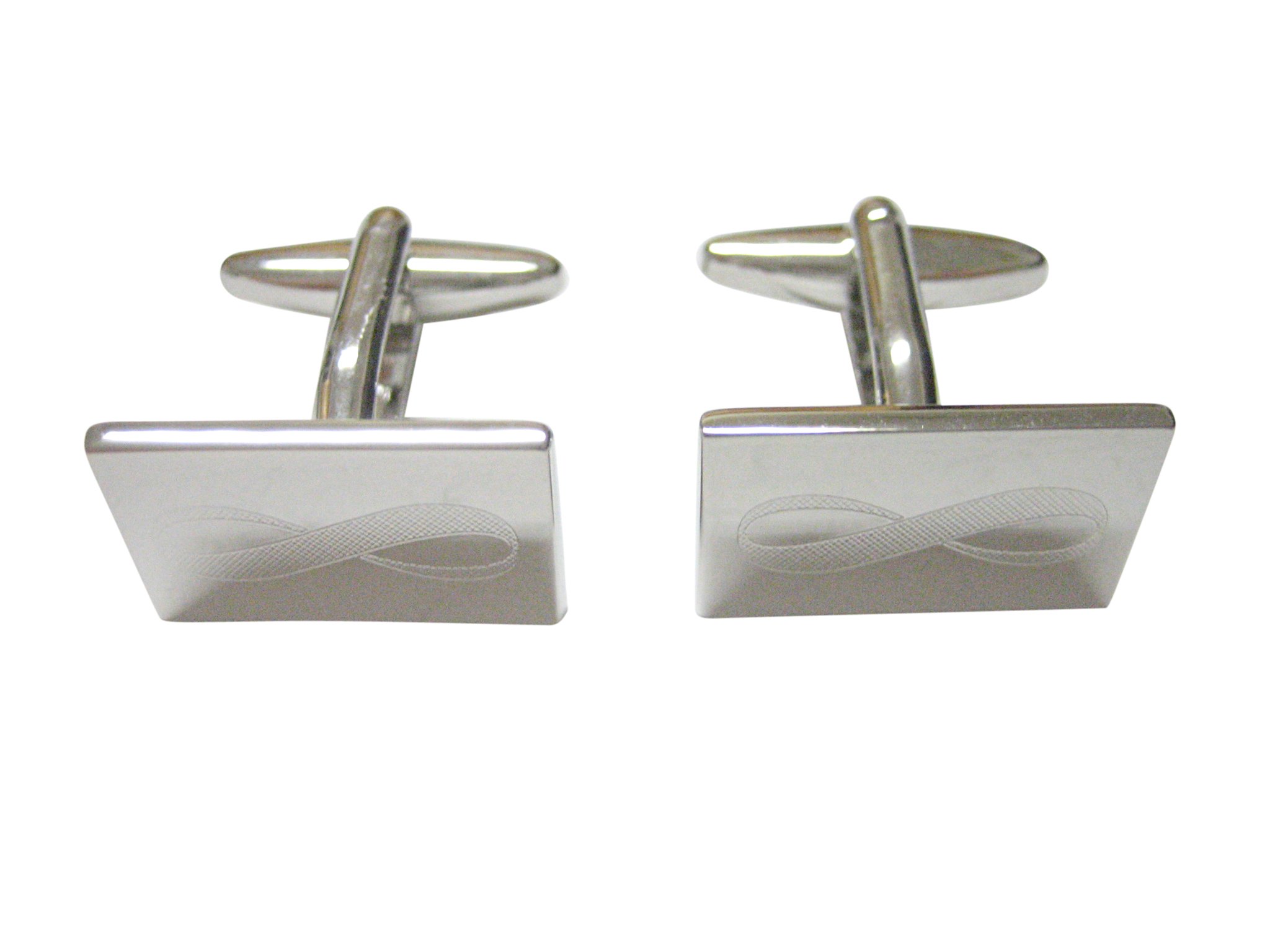 Silver Toned Etched Mathematical Infinity Google Googol Symbol Cufflinks, na