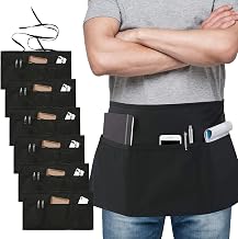6-Pack Unisex Wine Waist Apron Set, Waterproof with 3 Pockets for Messy Tasks, Suitable for Restaurants, Gardening and Home Use