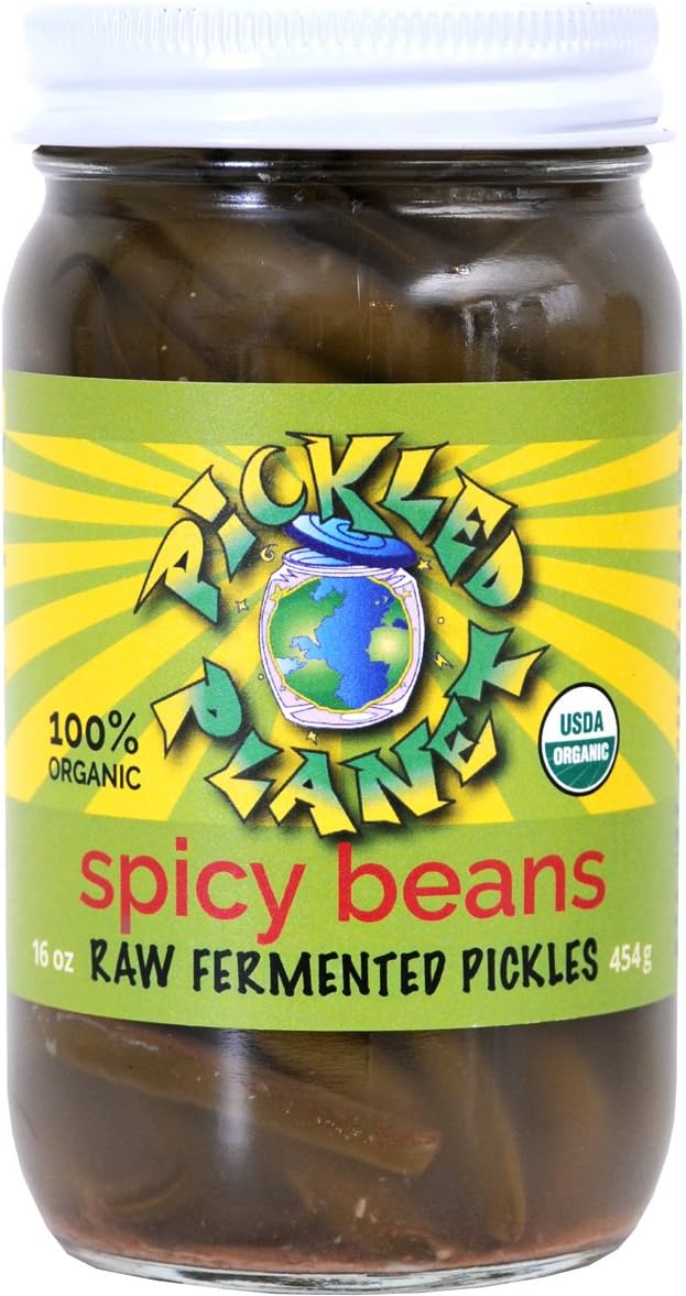PICKLED PLANET Organic Raw Spicy Bean Pickles, 16 OZ