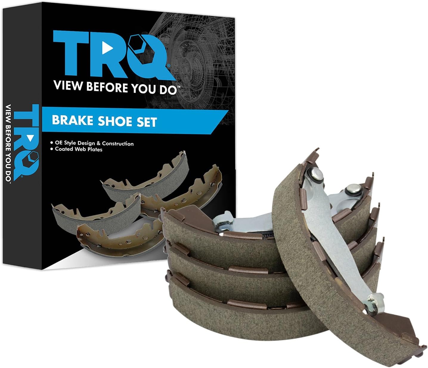 TRQ Rear Brake Shoes Compatible with 2012-2017 Hyundai Accent 2017-2019 Elantra 2020 Venue