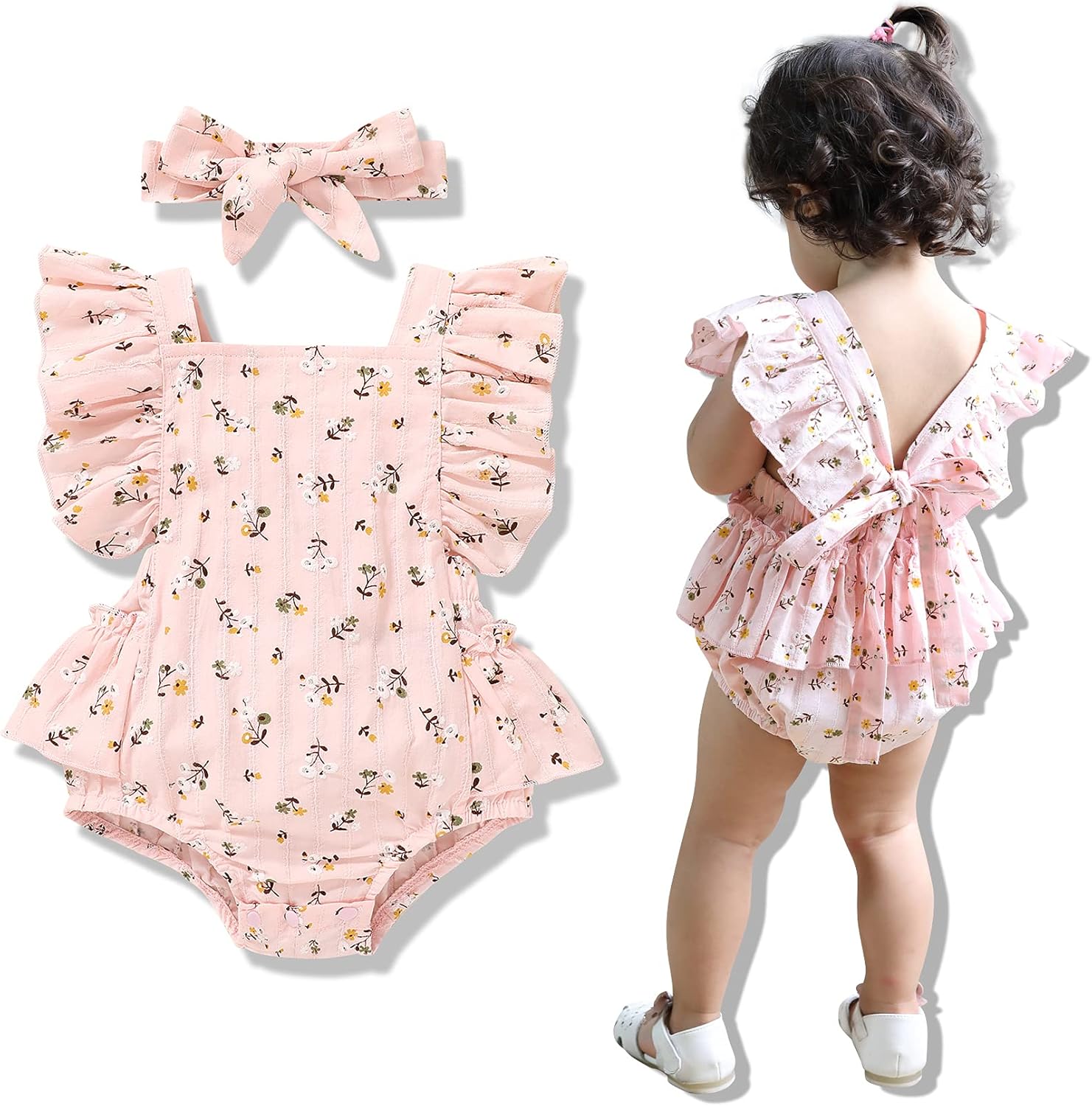 Patucos Bebe Recien Nacido Body De Encaje Para Bebé Con Diadema