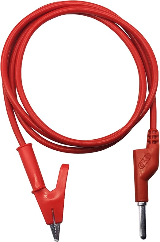 Amazon Co Jp Cerrxian 1mワニ口クリップ バナナプラグ電気高圧テストリード線ケーブル 赤 バルク 産業 研究開発用品