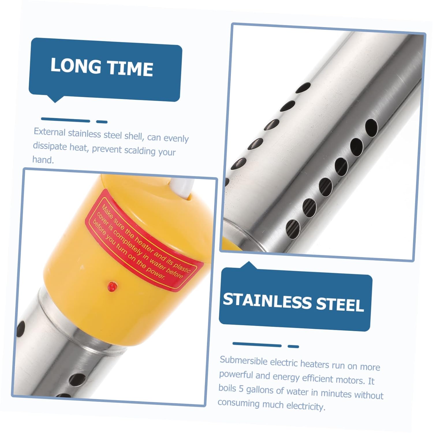 1500w Electric Immersion Water Heater for Pools Pool Heater Digital LCD Thermometer