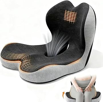 OUYFDG Car Seat Cushion for Long Driving, Office Chair Cushion, Truck Seat Cushion, Memory Foam Seat Cushion Increase Height