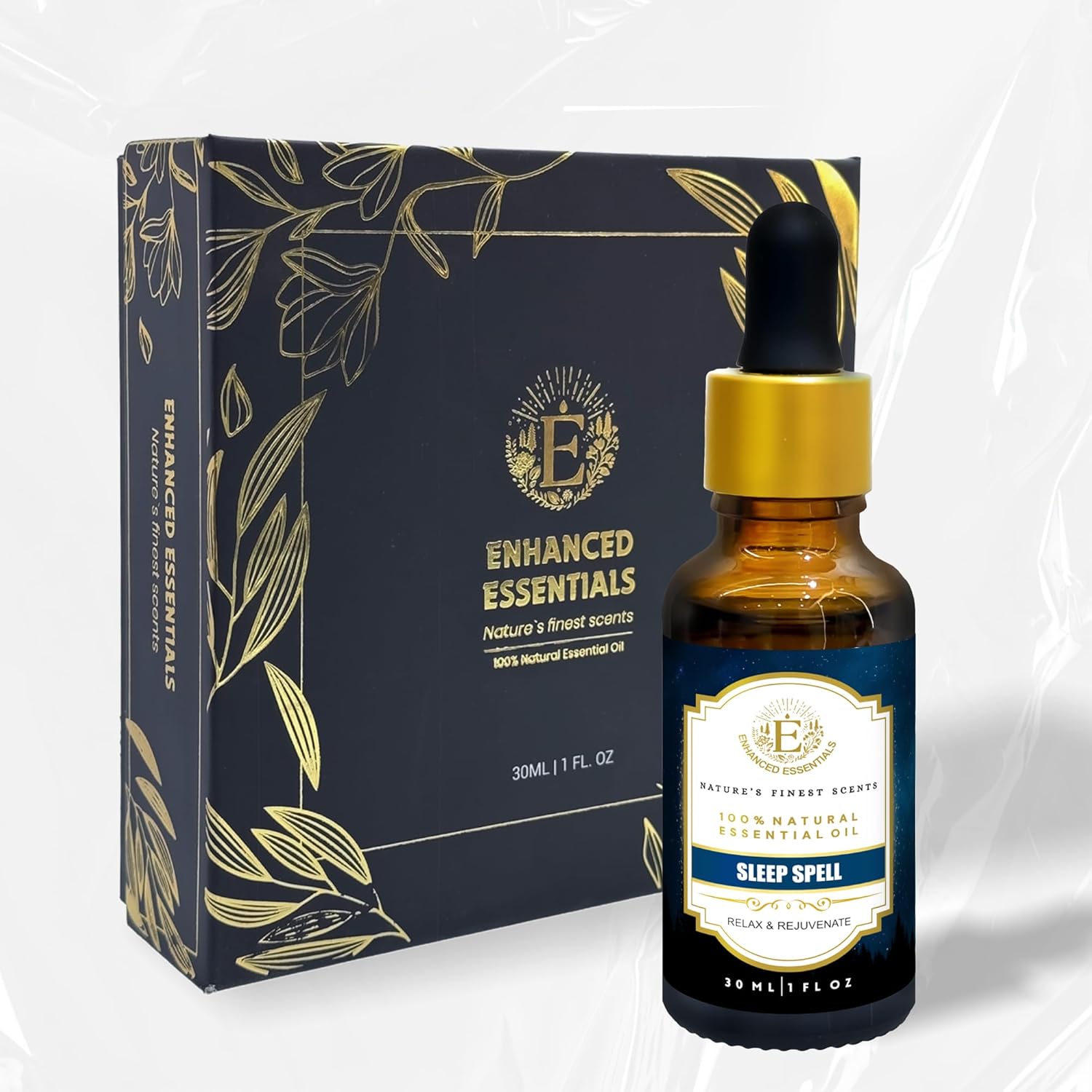 Sleep Spell Essential Oil Blend by Enhanced Essentials|Slow-Distilled French Lavender, Sandalwood, Rose|Promotes Deep Sleep & Calm|for Diffuser, Pillow & Bath|1 fl oz (30 ml) (Sleep Spell)