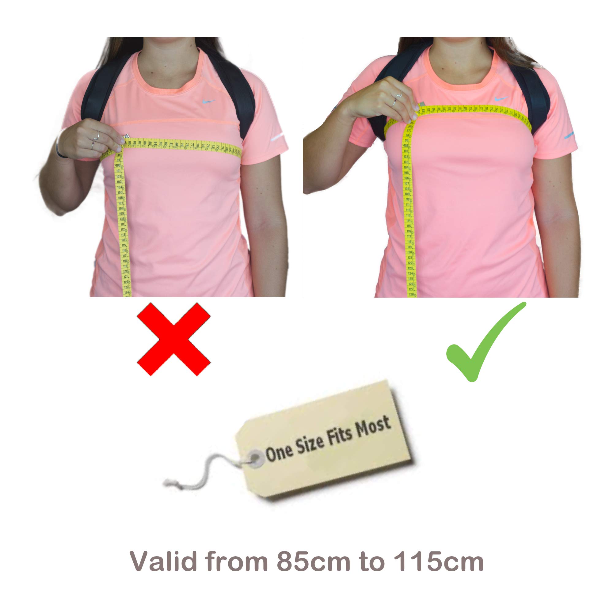 Correcteur de Posture Dos pour Hommes et Femmes - Ceinture Dorsale Ajustable Respirante Noir