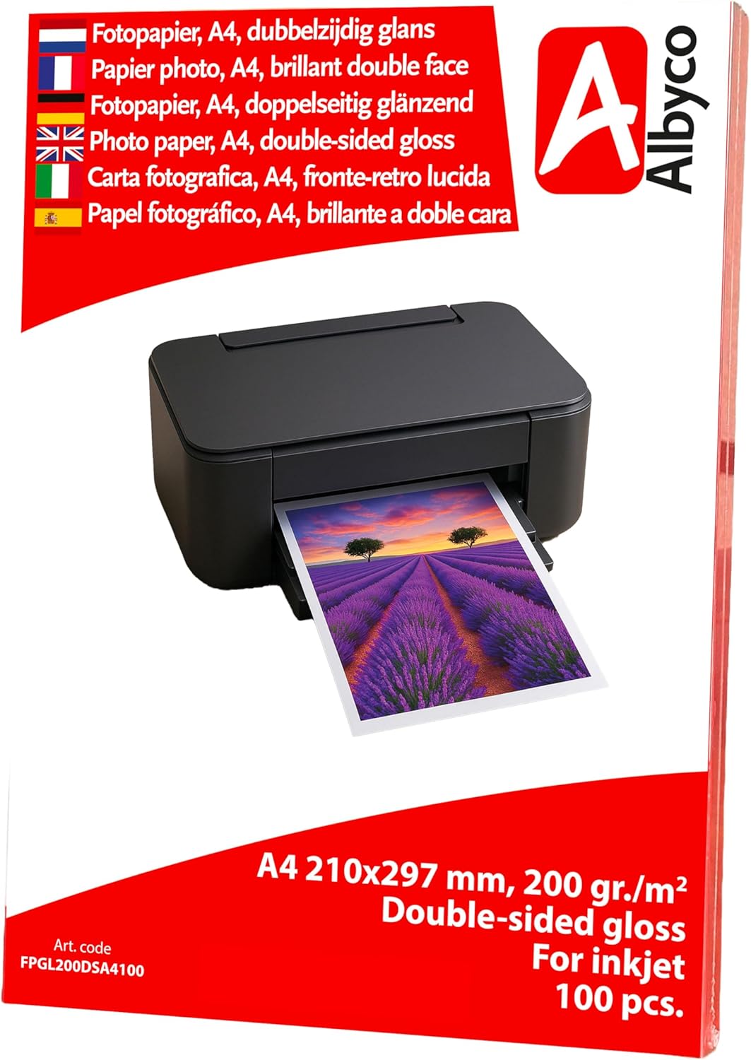 Photo Paper Inkjet A4 Glossy 200 g/m² 2 Sided Packed per 100 Sheets