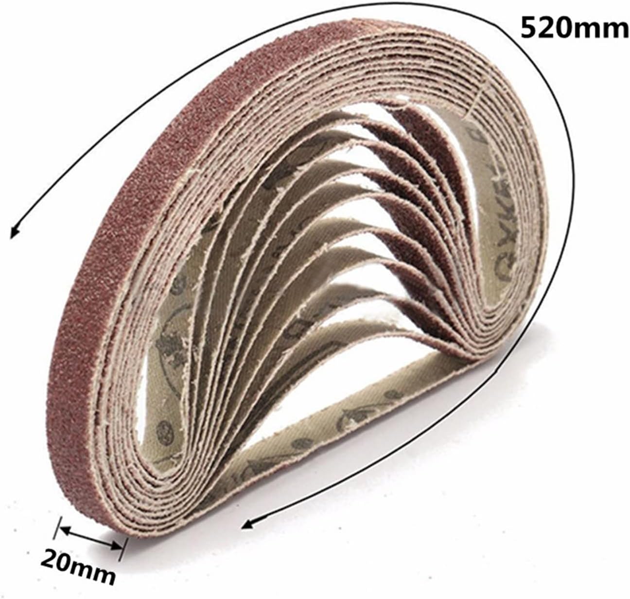 20Pcs 20 * 520mm Sanding Belts 40-1000 Grits Sandpaper Abrasive Bands for Sander Abrasive Tool Wood Metal Polishing(120)