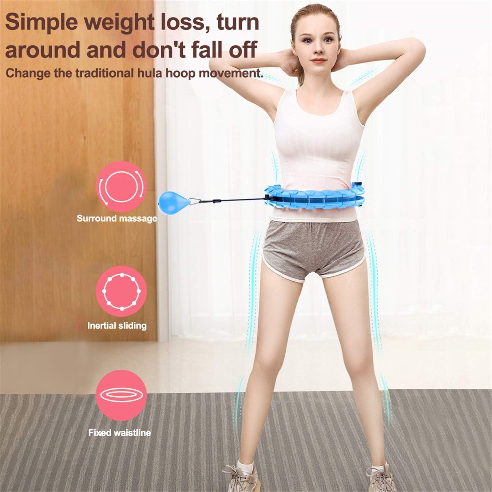 Hula Hoop Fitness Dimagrante con Pesi, Hula Hoop Fitness Adulti XXL, 24 articolati per il fitness possono essere utilizzati per perdere peso e fitness