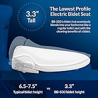 Vista 7 de Bio Bidet BB500 Heated Electric Bidet Seat with Warm Water Wash, Night Light, Low Profile Design, Elongated
