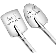 Gifts for Him Her - 2 Pcs His And Hers Gifts Ice Cream Spoons, Gift for Couple, Valentine's Shovel, Graduation Birthday Wedding Christmas Gift for Wife Husband Boyfriend Girlfriend Couple