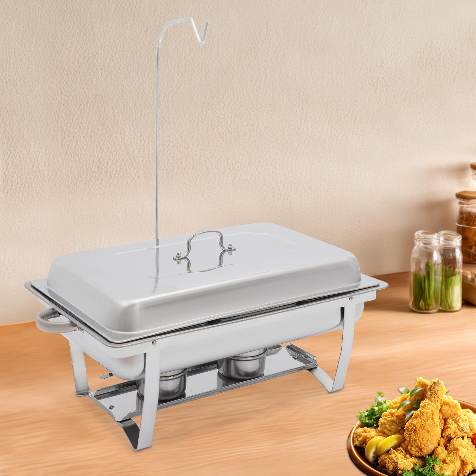 Catering-Wärmer Edelstahl 3x3L mit Brennpaste-Halter – Warmhaltebehälter Buffet für Party & Hochzeit mit Deckel & Griffen – Gastro Speisewärmer