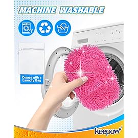 Reusable Microfiber Mop Pads Compatible with Swiffer Pink Sweeper- 2 Pack Pink Dry Sweeping Cloths & Wet Mopping Cloths - Washable Wet Pads Refill for Mopping Floors (Mop is not Included)