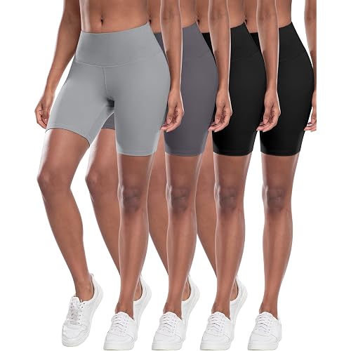 CHRLEISURE High Waisted Spandex Biker Shorts, Workout Booty Soft Yoga Shorts for Women