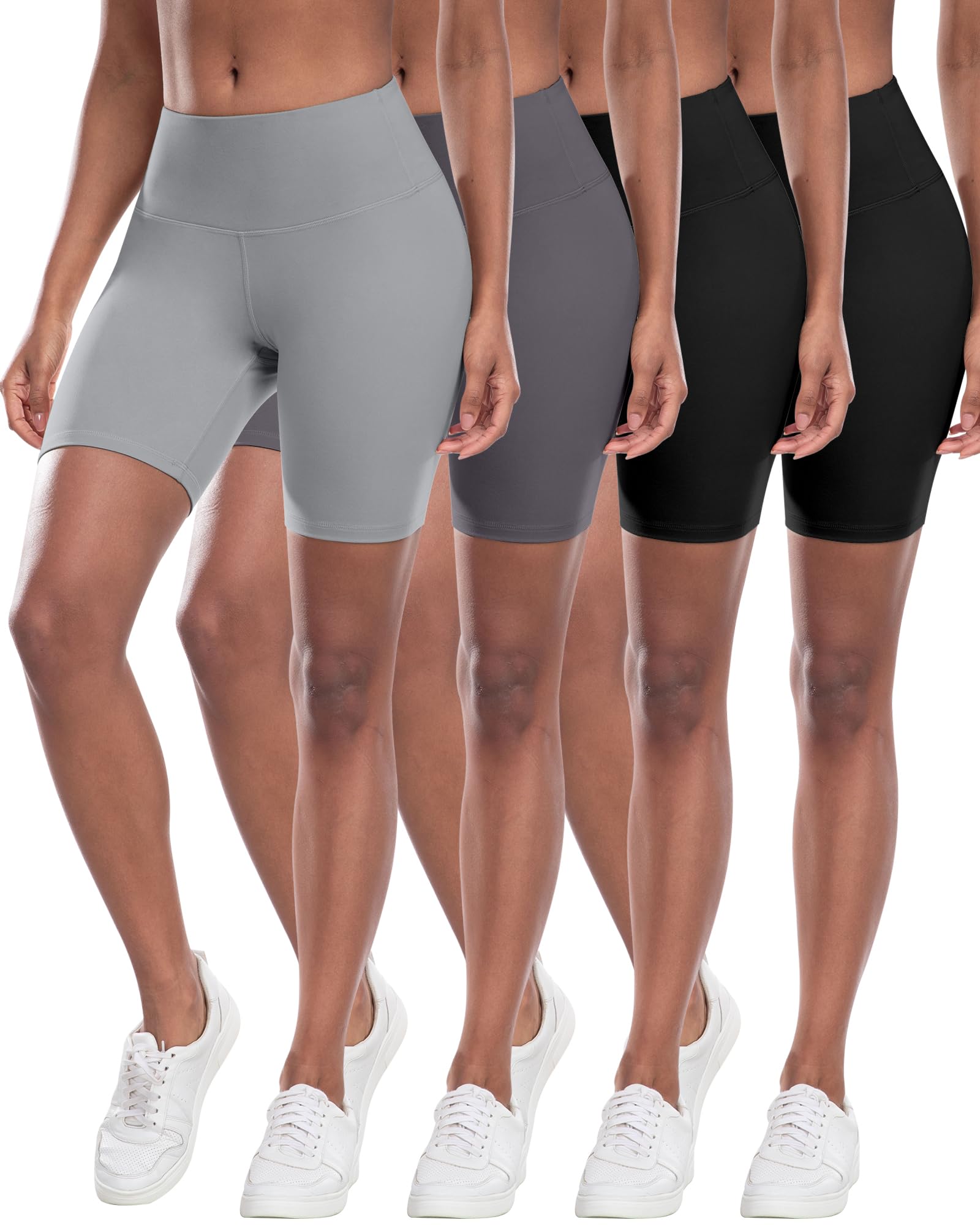 CHRLEISURE High Waisted Spandex Biker Shorts, Workout Booty Soft Yoga Shorts for Women