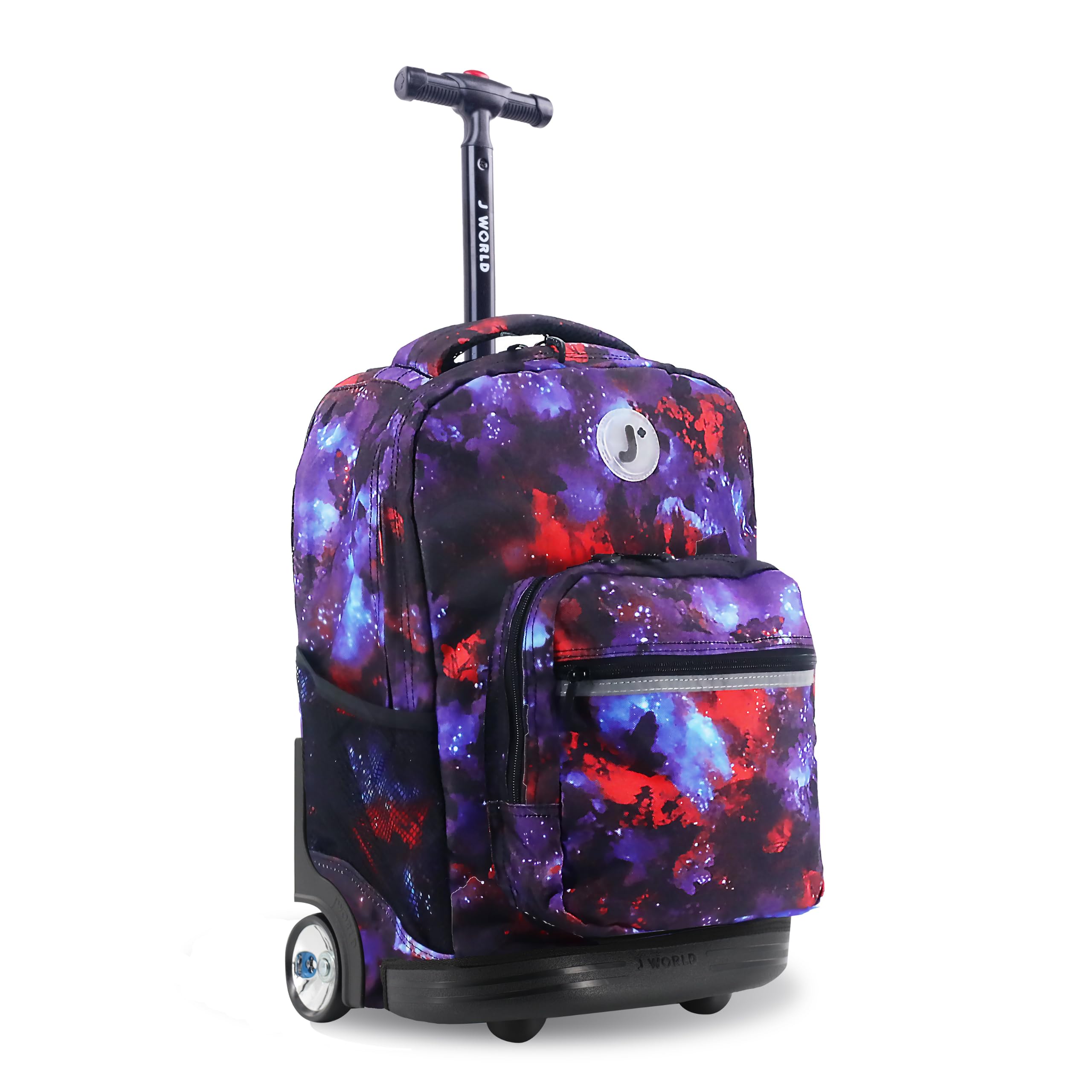 J World Sunrise Kids Rolling Backpack for Girls Boys. Roller Bookbag With Wheels For School, Galax