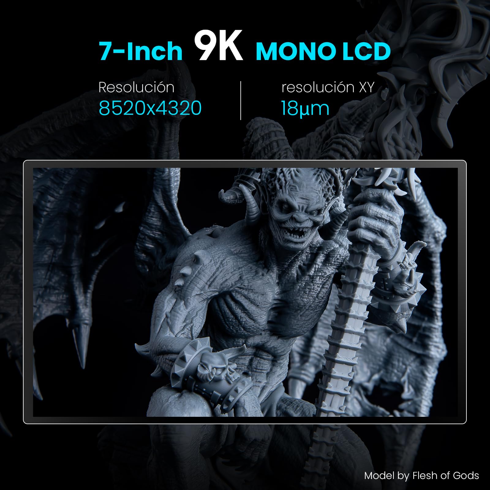 ELEGOO Mars 4 MSLA Impresora 3D Resina, 9K 7" Pantalla Mono LCD, con UI Interfaz Sencilla e Intuitiva, 3 Modos de Impresión Inteligente y Purificador de Aire,Tamaño de Impresión 153,36x77,76x175 mm³