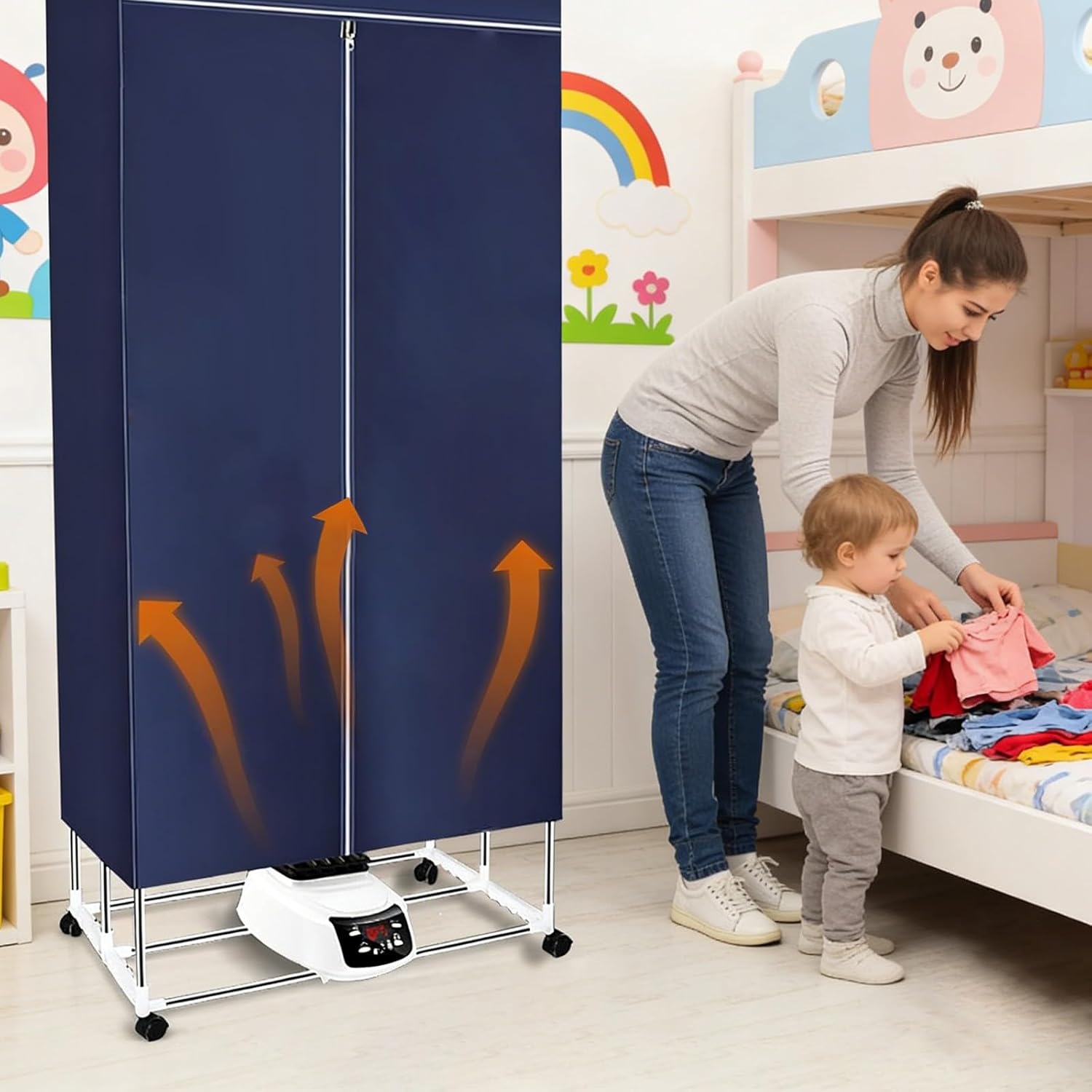 Portable Dryer Machine for Home Use, Compact Clothes Dryer, Clothes Dryer for Clothes, Shoes, Bedding, Travel, Apartments, Dorms, Energy Efficient & Easy Storage (White)