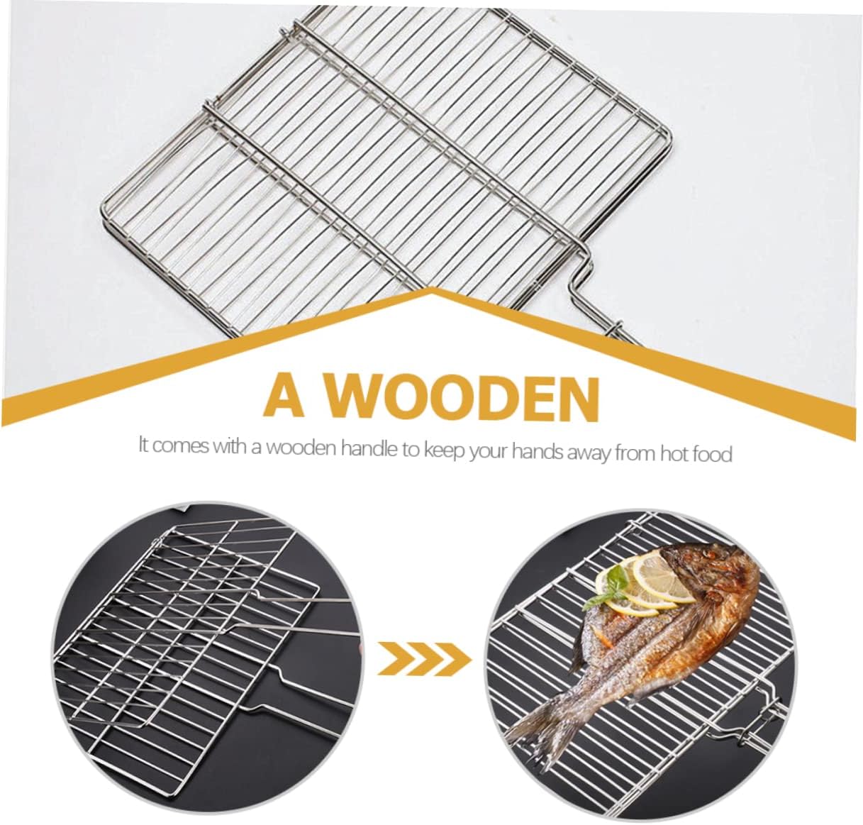 Happyyami 4pcs Grilled Fish Rack Barbecue Net Clip Hibachi Grill Shrimp Grill Baskets Grill Mats for Outdoor Grill Barbeque Grill Gas Grill Bbq Tool Heavy Barbecue Mat Stainless Steel Man