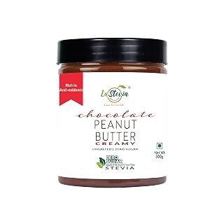 LaStevia Chocolate Peanut Butter Creamy 500 grams, Zero Sugar, Sweetened with Stevia, Low Glycemic