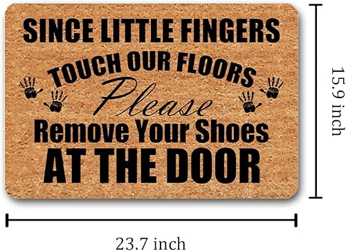 Miniatura 3 de Divertidas alfombras de bienvenida para la entrada del porche delantero, desde que los dedos pequeños tocan nuestros pisos, tapete para quitar tus
