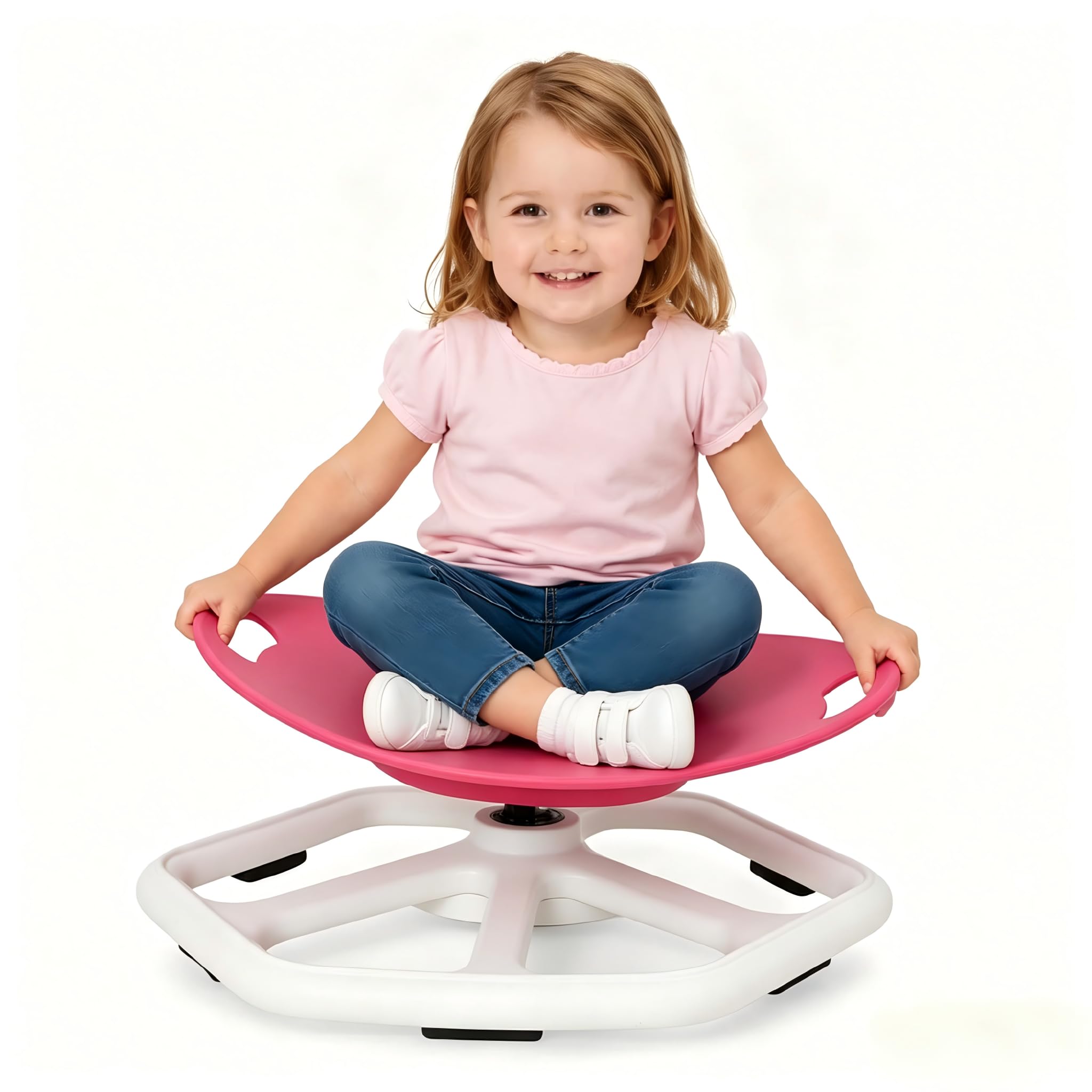 Yosamy Sensory Spinning Chair for Autism, Swivel Chair with Handle (PINK)