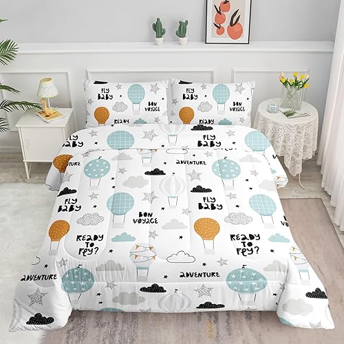 Miniatura 11 de Juegos de Edredón de Cohete del Universo Espacial para Niños y Niñas, Galaxia Nave Espacial Alienígena Planeta, Edredón de 3 Piezas en Juegos de