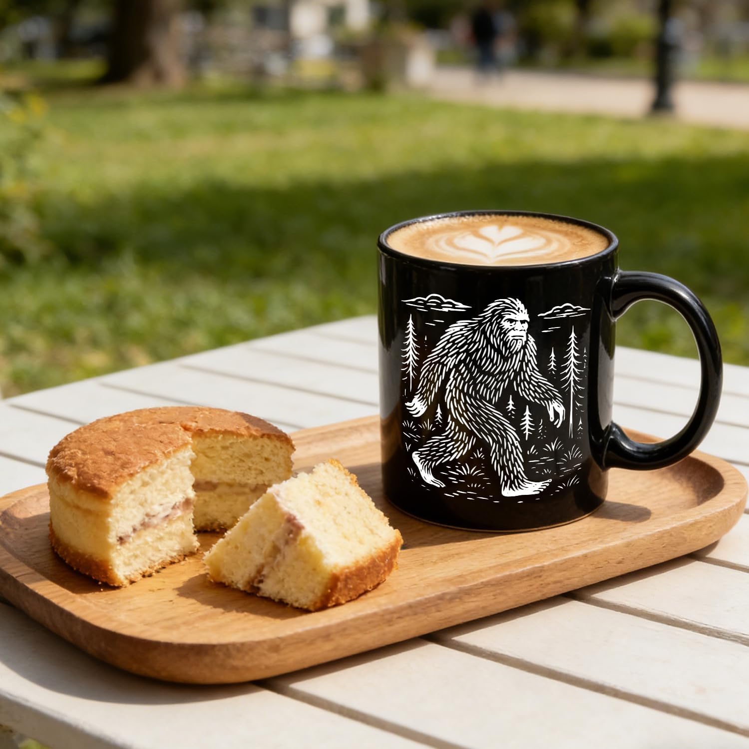 Sasquatch Bigfoot Coffee Mug for Men Dad Uncle Papa Brothers, Funny Cryptid Lover Coffee Mug Paranormal Gifts, Birthday Housewarming Gifts for Camping Hiking Lovers