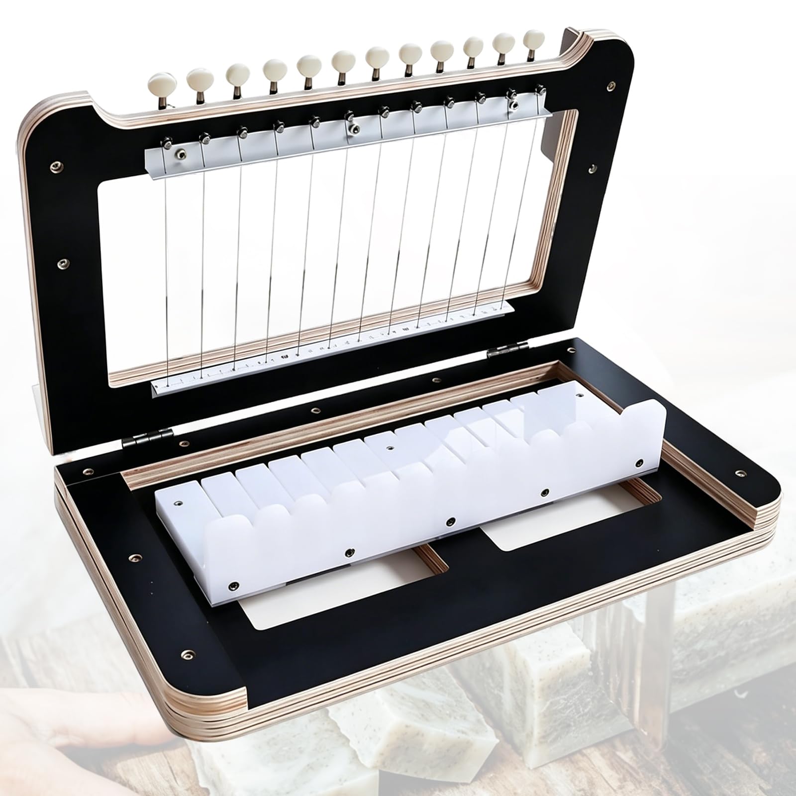 HKFGSHOP Professional Wooden Soap Cutter, Handmade Soap Cutting Machine, 12 Bar Divider, 2.5cm (0.98in) Thickness, For Handmadefor Diy Soap, Cheese