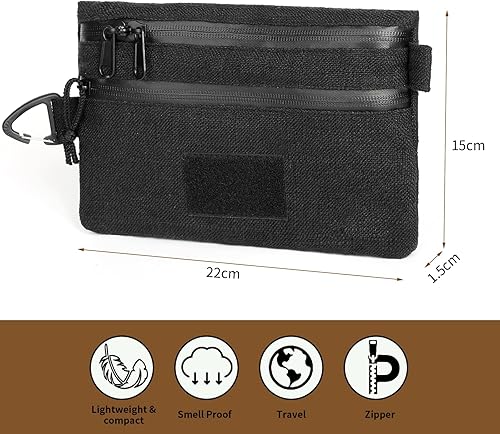 Miniatura 8 de Bolsa a prueba de olores y caja de almacenamiento - Funda premium con cerradura, contenedor de bloqueo combinado con cremalleras y divisores