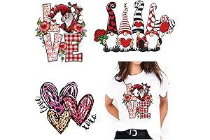 3 Pack Valentine's Day Iron on Transfers for T-shirts