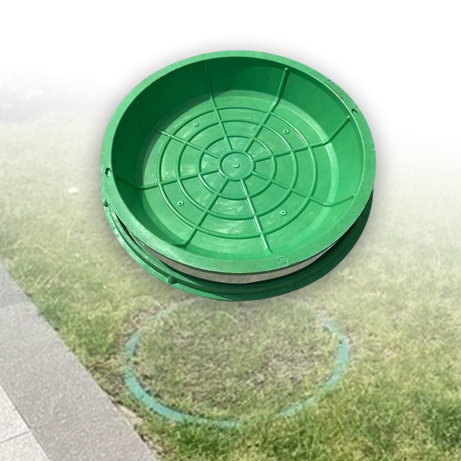 Tapa de Inspección Invisible Redonda, Tapa Pozo, Arqueta Jardin, Tapas Empotradas para Fosas Sépticas de Jardín y Césped, Fáciles de Abrir y Cerrar(40cm/15.7in)
