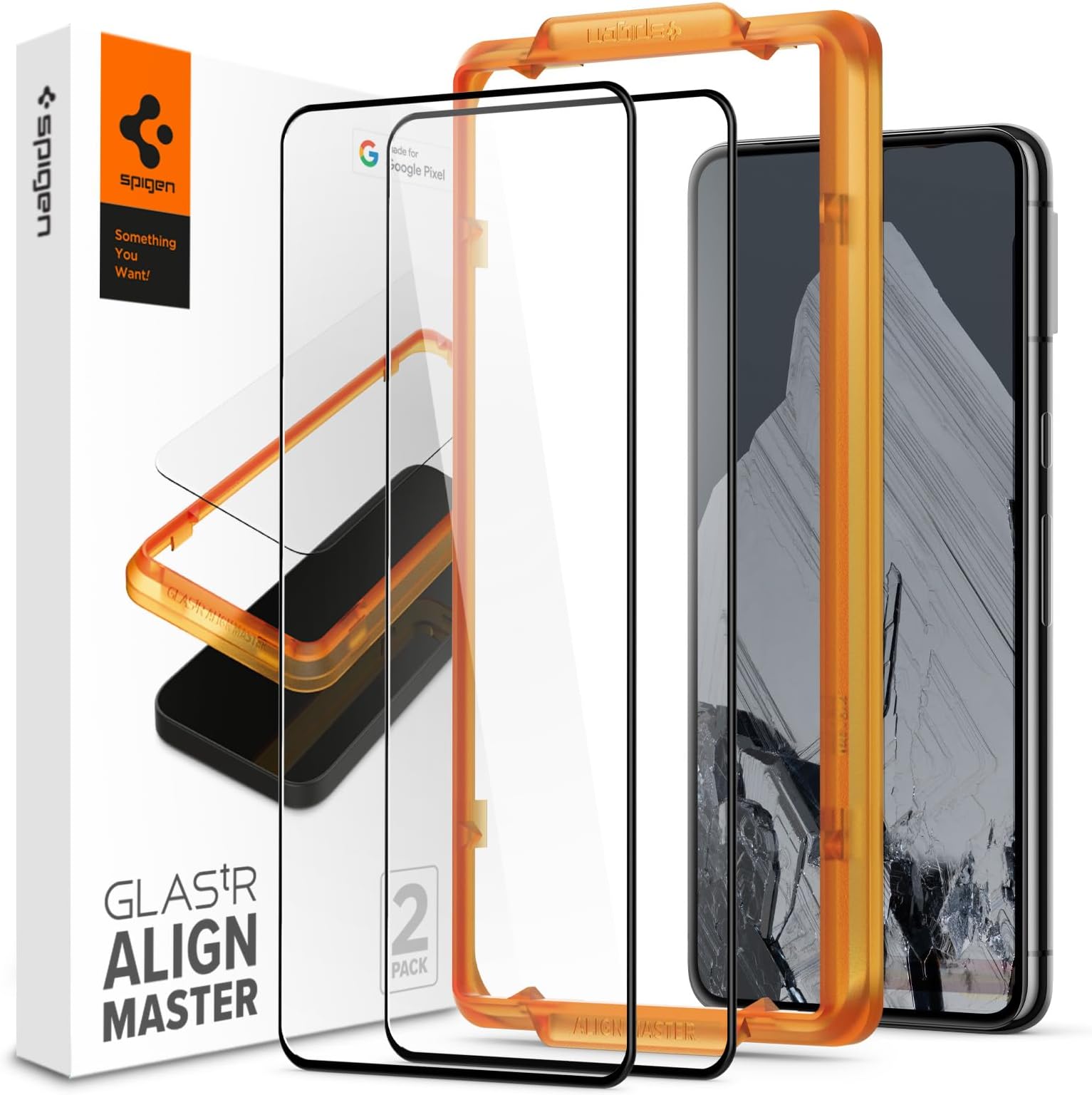 Spigen AlignMaster Full Coverage Tempered Glass Screen Protector for Google Pixel 8 Pro (2 Pack)