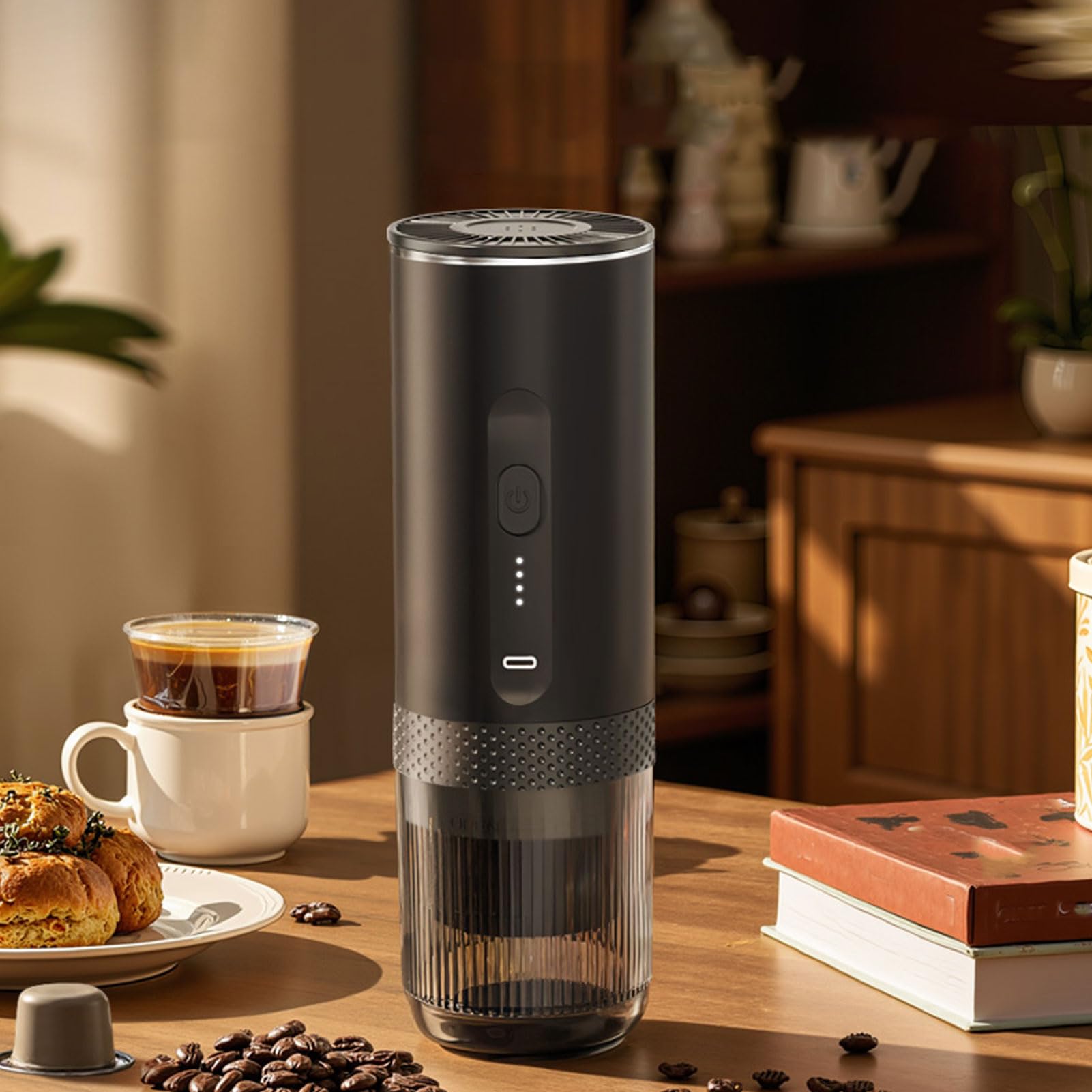 Capsule Cafeter, Macinetta di caffè Portatile Wireless con Cavo USB per Viaggiare
