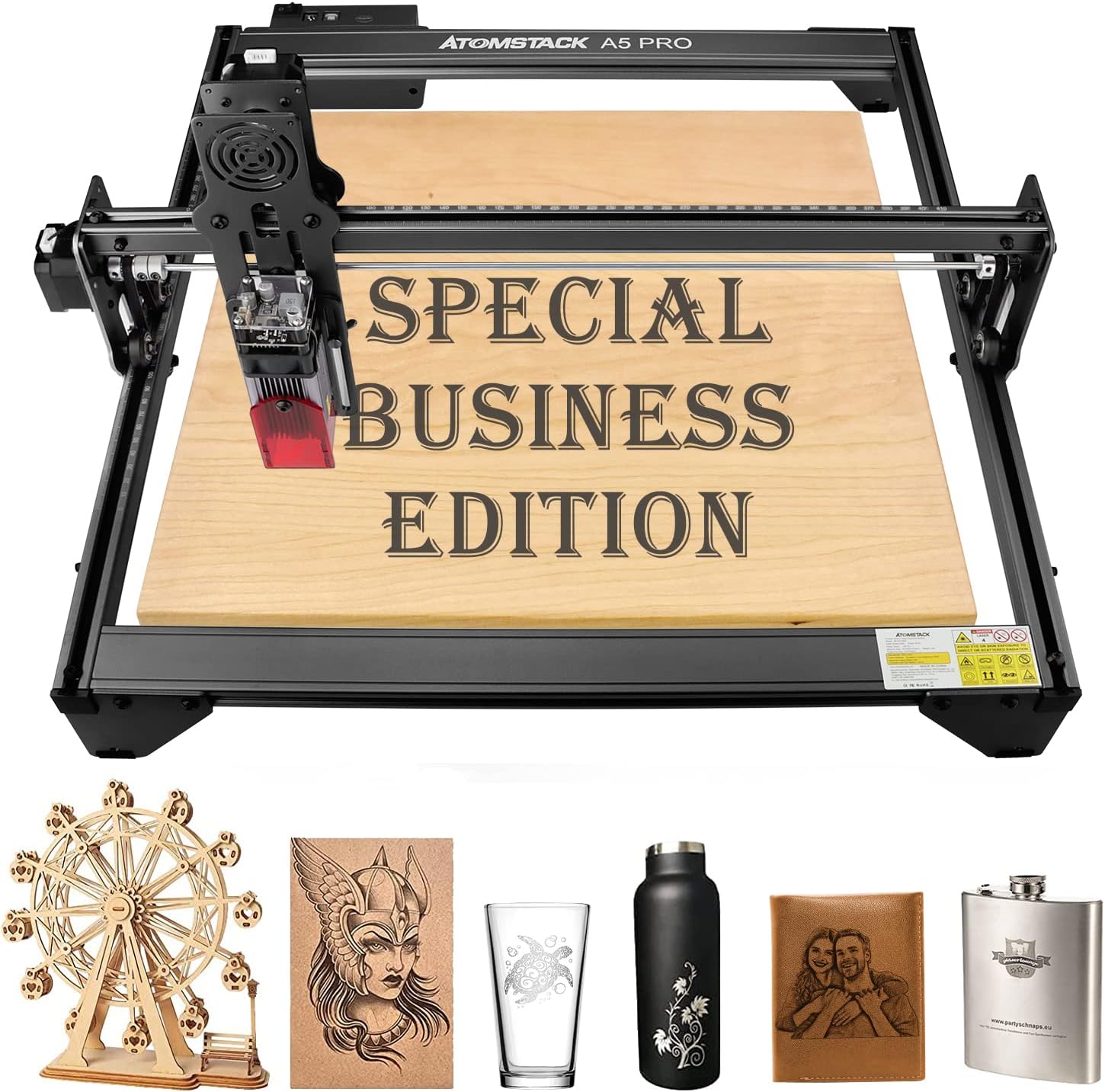 ATOMSTACK A5 Pro Commercial Laser Engraver,5000mW Laser Engraving Machine with 410X400mm Working Space for Metal, Wood, Acrylic, Leather,Class 4