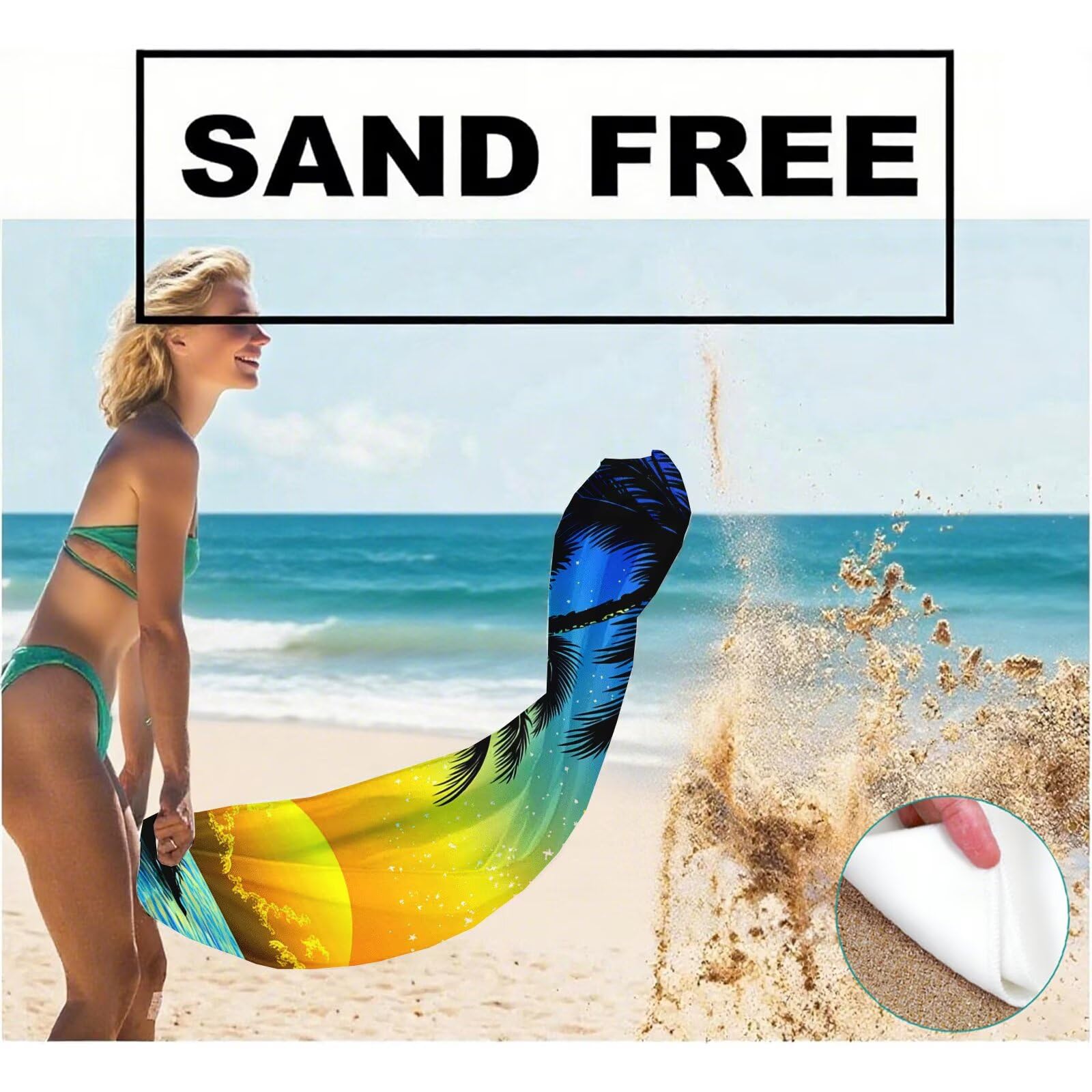 Toallas de Playa Microfibra Paisaje Toalla Playa Grande 180x90cm Mujer Hombre Secado Rápido Absorbente Toallas Gimnasio Suave Sin Arena Ligera Toalla Microfibra para Piscina Viajes Camping Q-738