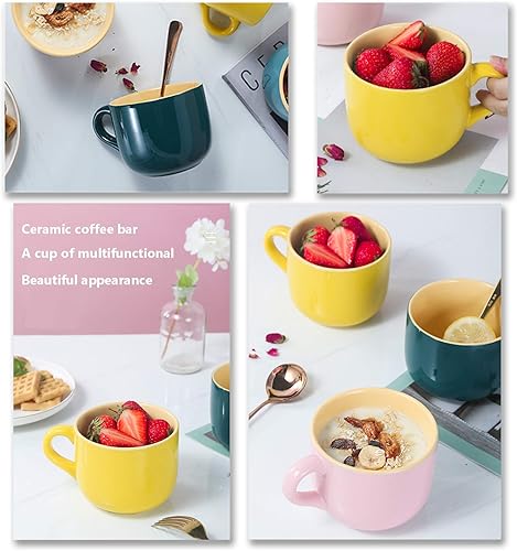 Miniatura 6 de TeenFighter Taza de avena grande de porcelana, 23 onzas (23.0 fl oz), taza de café ancha, taza de desayuno y tazón de sopa, apta para microondas y