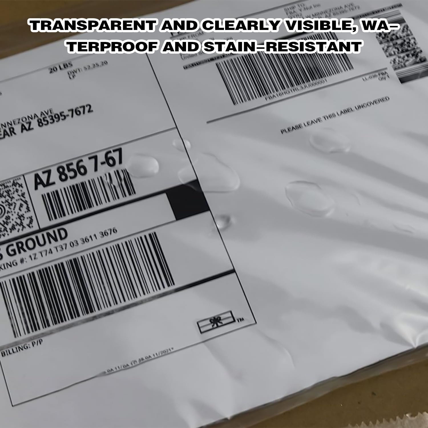 Fundas transparentes para envío, Fundas autoadhesivas para papel de acompañamiento, Fundas para documentos transparentes autoadhesivas, Ideales para envolver medios impresos o textiles, 25 unidades