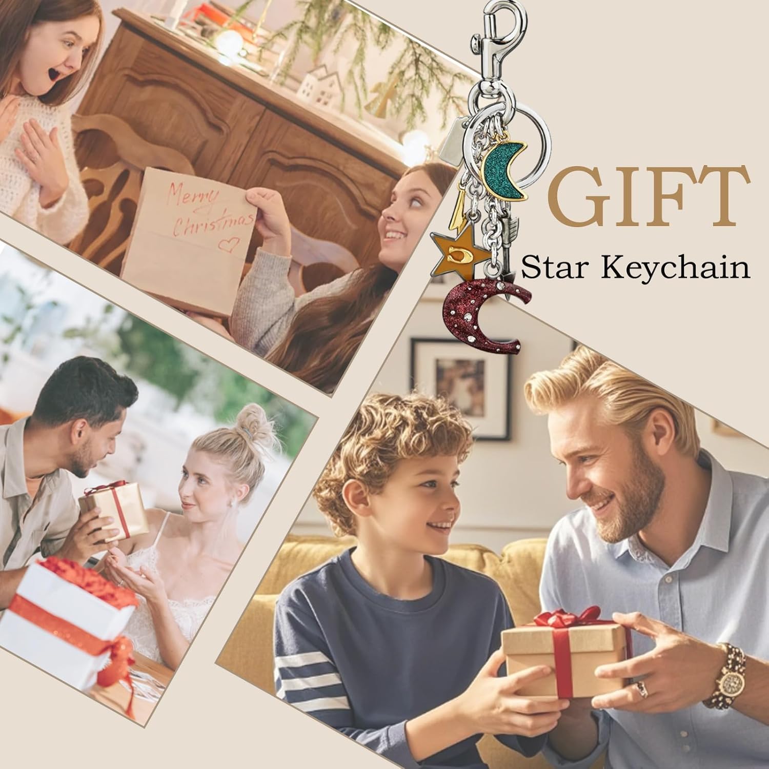 Star Moon Alphabet Keychain, Cute Bag Charm, Purse Accessories for Women - Image 8