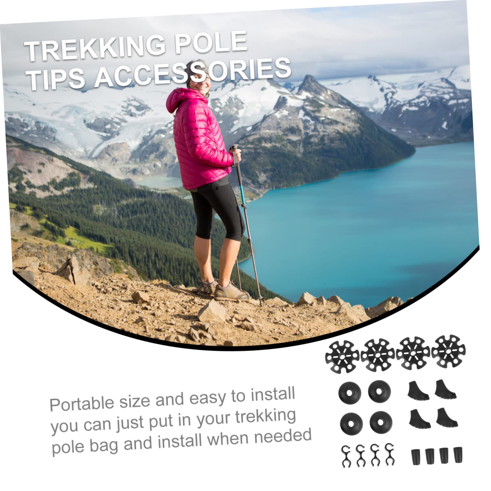Yardwe Accesorios para Bastones De Trekking Bastones De Trekking Accesorios para Senderismo Cesta para Bastones De Trekking Protector De Puntas para Bastones Almohadilla para Caminar