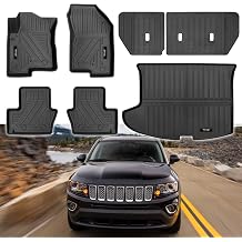 for 2007-2016 Jeep Compass/Patriot 2007-2012 Dodge Caliber Floor Mats & Cargo Liners & Backrest Mats Set All Weather TPE Rubber Mat for Compass Accessories for 2007-2016 Jeep Compass