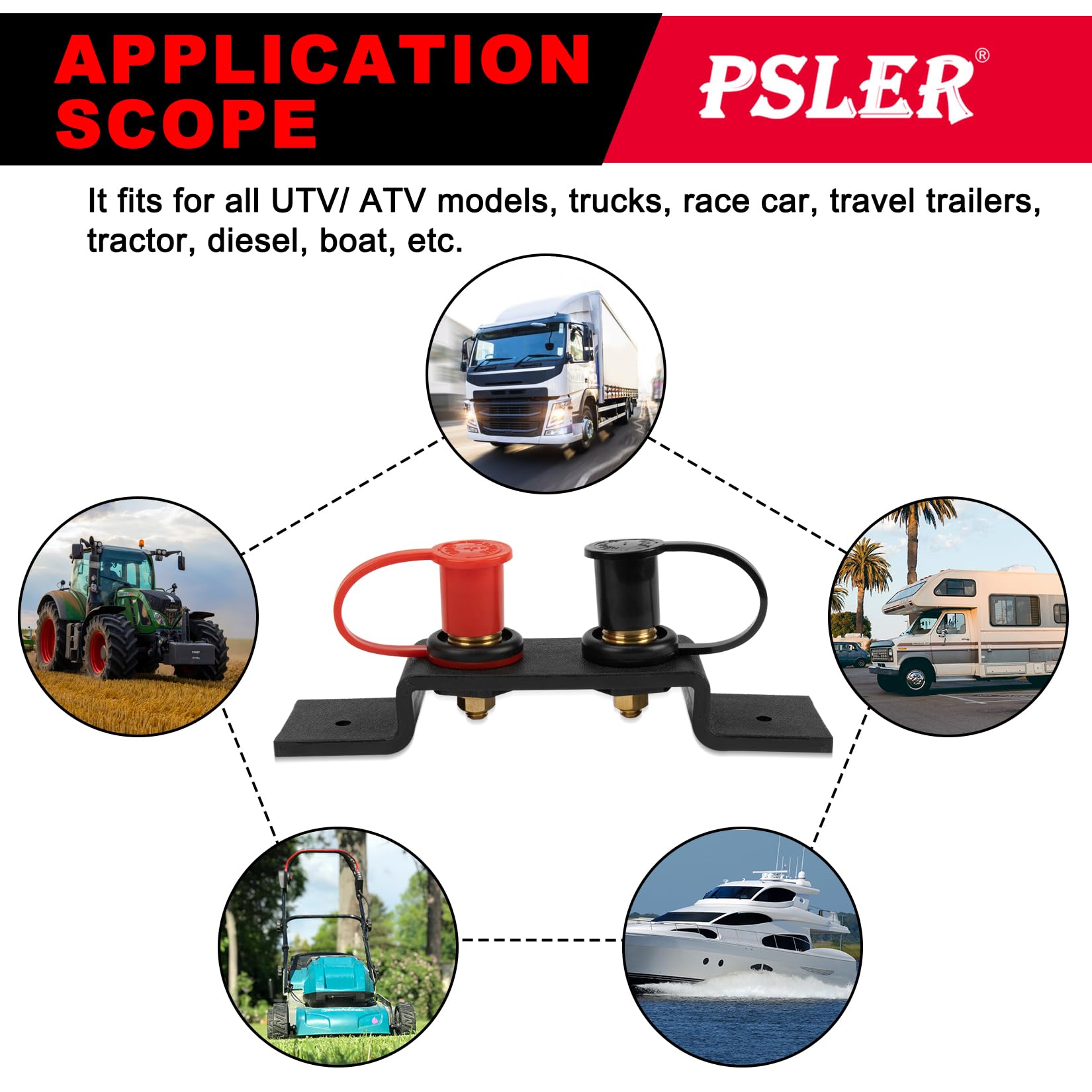 PSLER Batteria Jump Post Ponticelli Ricaricabili Kit Telecomando per UTV ATV Auto Camion Marine RV Rimorchio Tosaerba Diesel Terminale della batteria con coperchio
