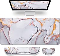 Vista 20 de Gimars Juego Mejorado Ampliado de Almohadilla de Apoyo para Muñeca de Teclado de Espuma Viscoelástica de Gel, Diseño Ergonómico Cómodo