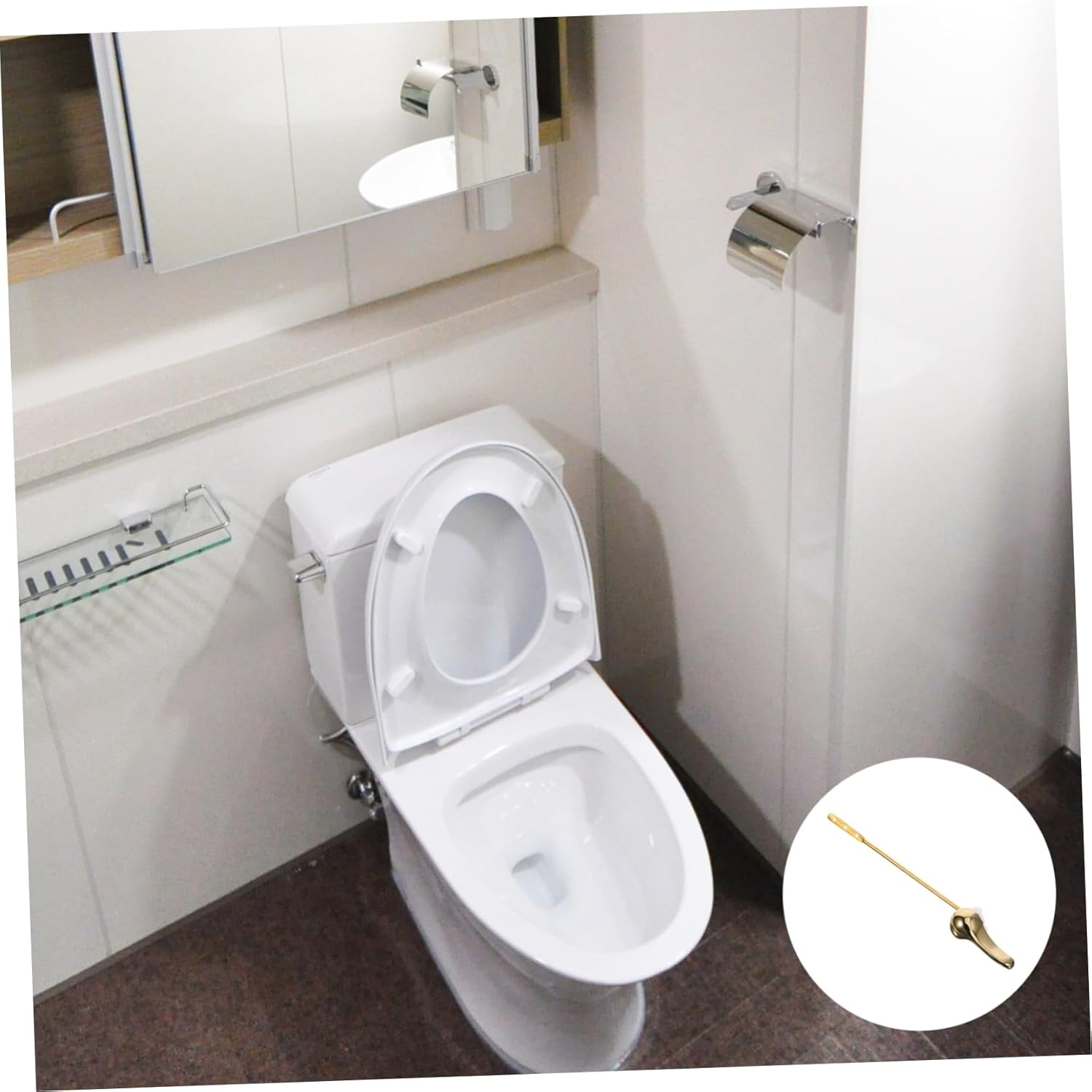 Homoyoyo 5pcs Replacement Toilet Flush Lever Handle and Design for Use Fit for Toilets Elegant Finish