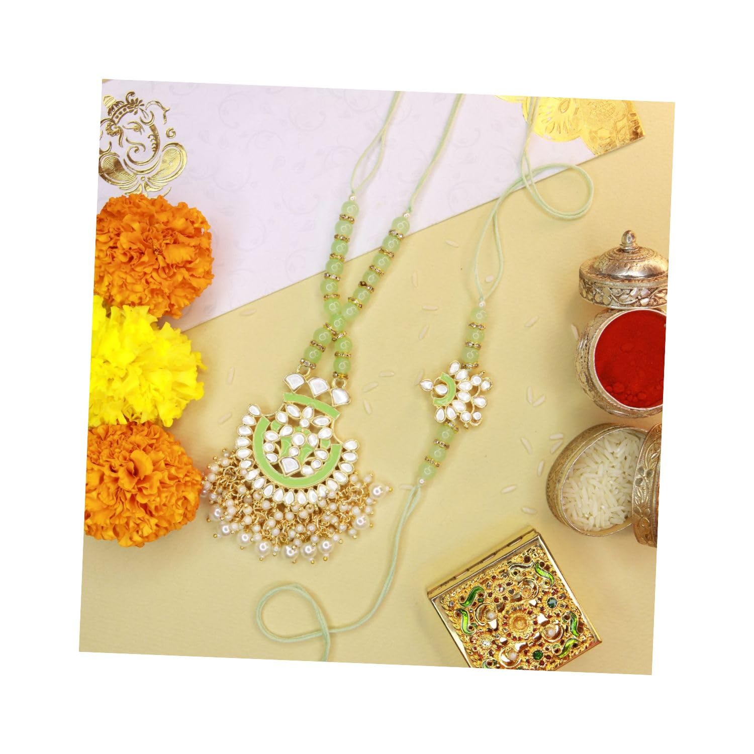 I Jewels Bhaiya Bhabhi Lumba Rakhi Bracelet Combo Set With Roli Chawal & Rakshabandhan Card For Unisex Adult (R066-CO) (Green) (B0B34PYG6Y) Amazon Price History, Amazon Price Tracker