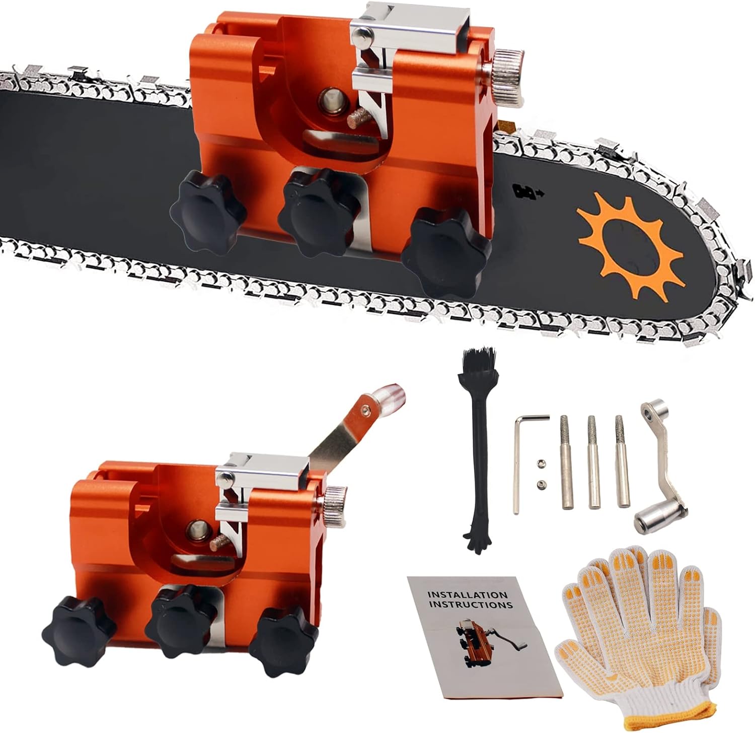 BLKGJTF Chainsaw Sharpener, HandCranked Chainsaw